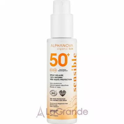 Alphanova Organic Sun Very High Protection 100% Natural Sun Spray ������������ �������������� ����� SPF 50+ ��� �������������� ���� ���� � ����
