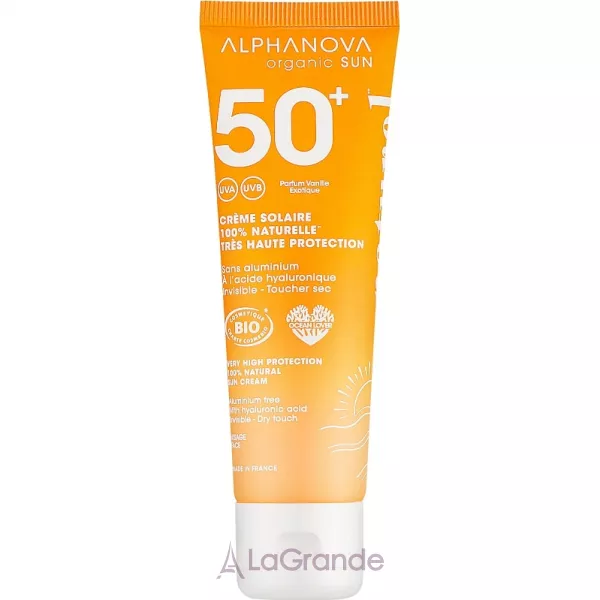 Alphanova Organic Sun Very High Protection 100% Natural Sun Cream ������������ �������������� ���� ��� ���� SPF 50+ � ������������ ��������, ������� �����