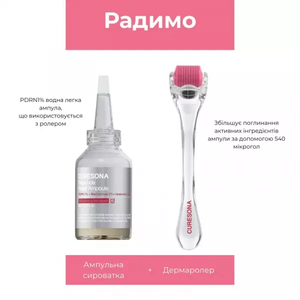 CURESONA Rejucode Roller Ampoule & Derma Roller ����� ��� ���� (���������, 30 �� + �����������, 1 ��)