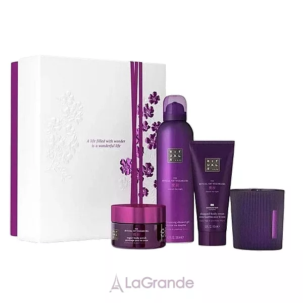 Rituals The Ritual Of Yozakura Medium Gift Set 2025 ����� ��� ������ 2025 (sh/gel/200ml + b/cr/100ml + b/scr/125g + candle/140g)