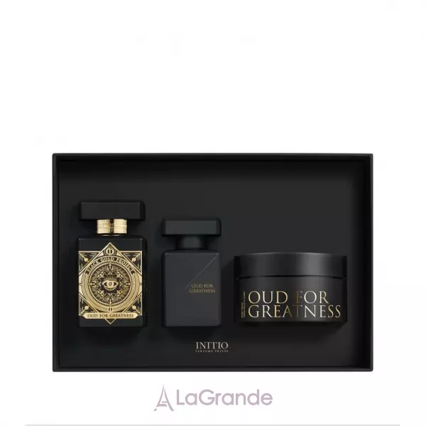 Initio Parfums Prives Oud for Greatness Set ����� (��������������� ���� 90 �� + ������ ��� ����� 50 �� + ���� ��� ���� 200 ��)