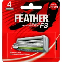 Feather F3 Triple Blade 4 Cartridges ����� ������ � �������� ����� "F3", 4 ��.