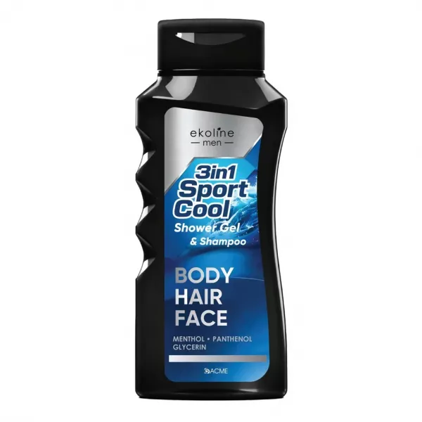 EkoLine Men 3 In 1 Sport Cool Shower Gel & Shampoo �������� ����-������� ��� ���, ������� �� ������� 3 � 1
