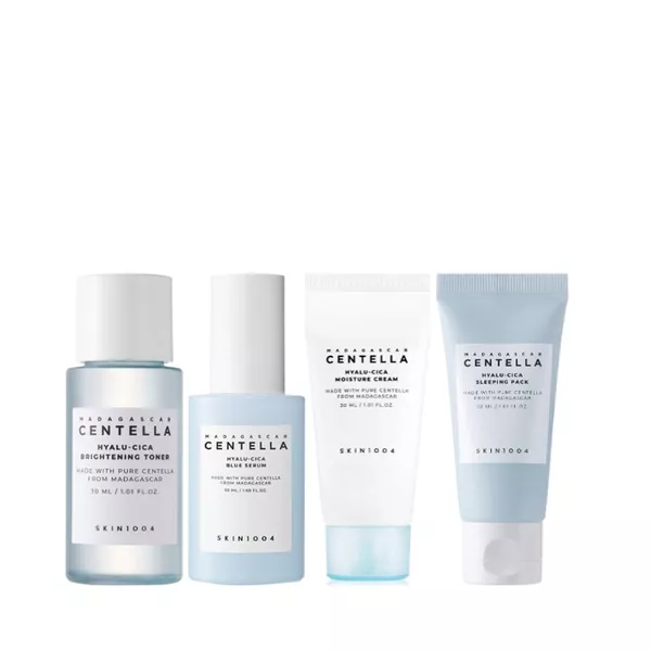SKIN1004 Madagascar Centella Hyalu-Cica Travel Kit ����� ��� ������������ ���������� � �������������� ���� (toner/30ml + ser/30ml + cr/30ml + sl/pack/30ml)