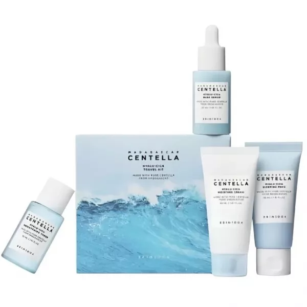 SKIN1004 Madagascar Centella Hyalu-Cica Travel Kit ����� ��� ������������ ���������� � �������������� ���� (toner/30ml + ser/30ml + cr/30ml + sl/pack/30ml)