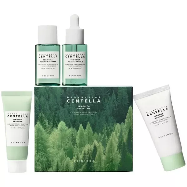 SKIN1004 Madagascar Centella Tea-Trica Travel Kit ����� ��� ���������� ���������� ���� � �������� ������ (toner/30ml + ser/30ml + cr/30ml + f/foam/20ml)