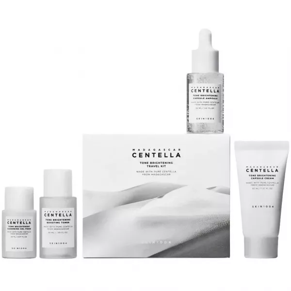 SKIN1004 Madagascar Centella Tone Brightening Travel Kit ����� ��� ������������ ���� � ������ ���� (toner/30ml + ser/30ml + cr/30ml + f/foam/20ml)