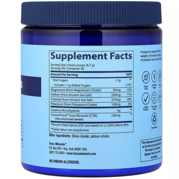 Trace Minarals Research Hydro Pak Creatine+Electrolytes Unflavored ������� ������� 