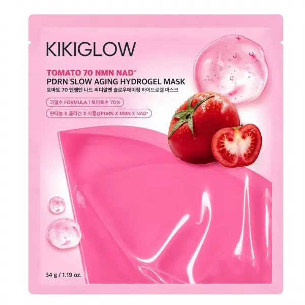 KIKIGLOW Tomato 70 NMN NAD PDRN Slow Aging Hydrogel Mask �������������� ������������ ����� � �������
