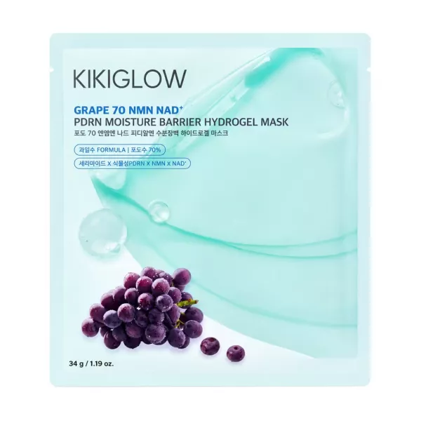 KIKIGLOW Grape 70 NMN NAD PDRN Moisture Barrier Hydrogel Mask ������������ ����� ��� �������������� ������������ ������� � ����������