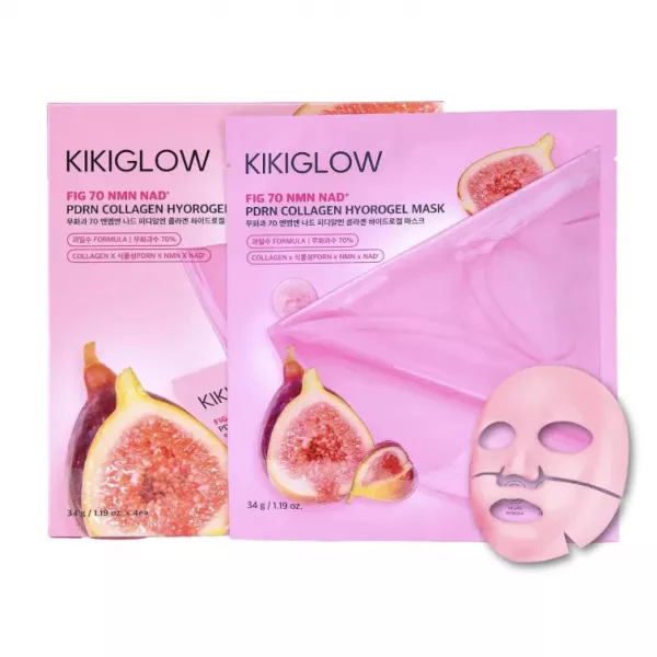 KIKIGLOW Fig 70 NMN NAD PDRN Collagen Hydrogel Mask ������������ ������������ ����� � �������, NMN 70, NAD � PDRN