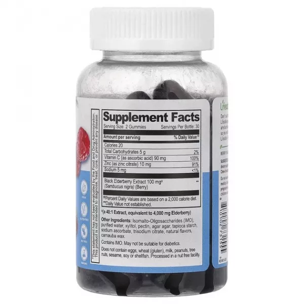Lifeable Kids Sambucus Elderberry + Vitamin C & Zinc Gummies ����������� �������� ��� ����� �� 4 ���, � ������� ������
