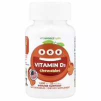 Lifeable VitaWorks Kids Vitamin D3 Chewables ĳ������ ������� ��� ���� "³���� D3", 1000 ��