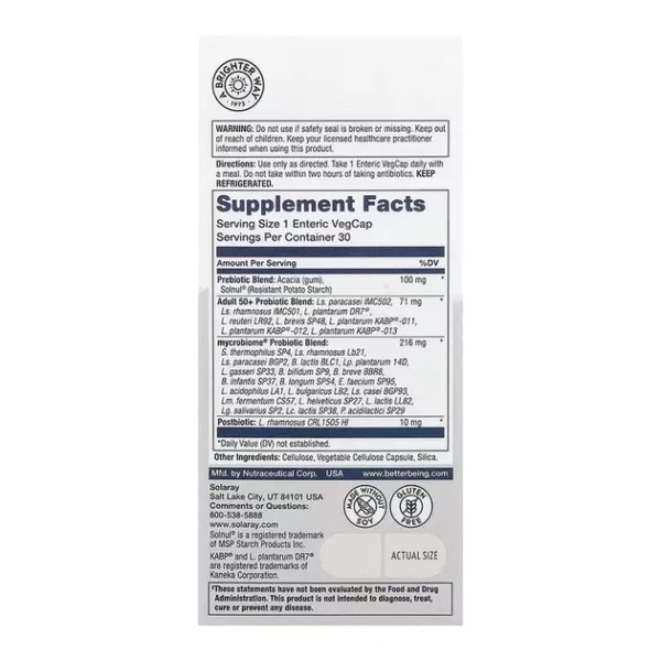 Solaray Complete Probiotic Adult 50+ �������������� �������� ��� ����� � �������� 50+