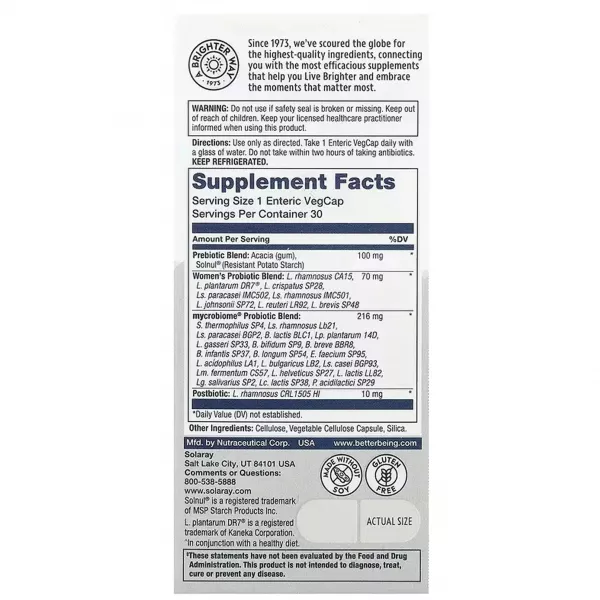 Solaray Complete Probiotic Women's ������� ������� � ������������ ��� ������