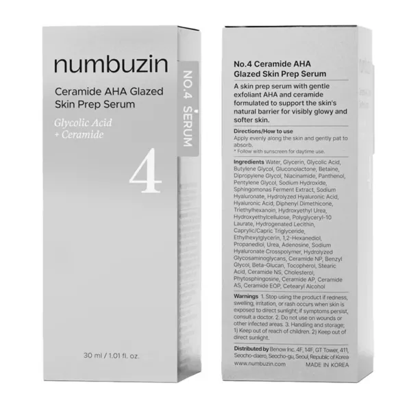 Numbuzin No.4 Ceramide AHA Glazed Skin Prep Serum ����������� ������-��������� ��� ���� � ���������� � ���������
