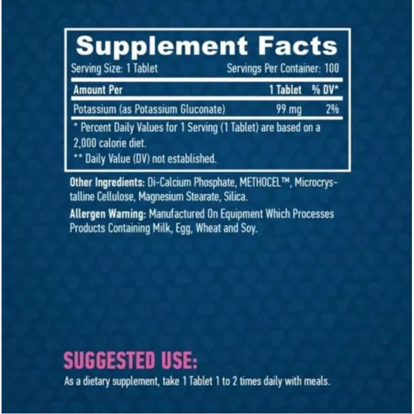 Haya Labs Time Release Potassium Gluconate 99 mg ������� ������� 