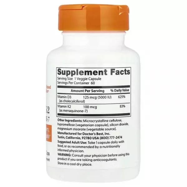 Doctor's Best Vitamin D3 + K2 MK-7 ĳ������ ������� 