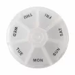 Memosan Round Portable 7 Compartment Weekly Pill Box White