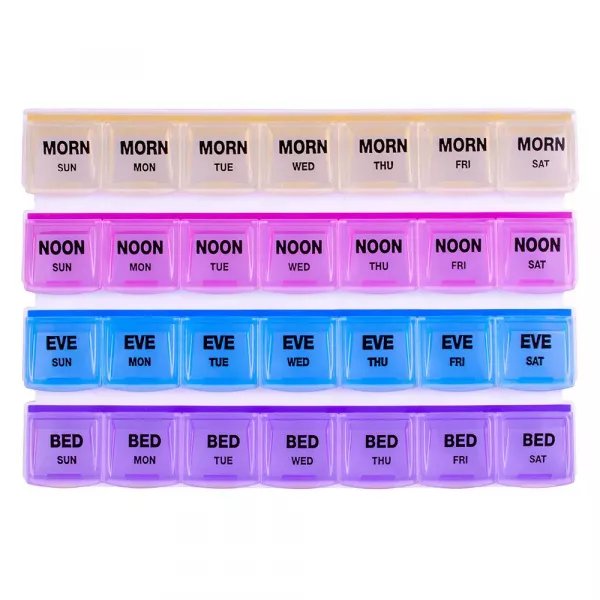 Memosan 7 Days 28 Compartment Pill Box ���������� ��� �������� �� 7 ���� �� 28 ���������, ������������