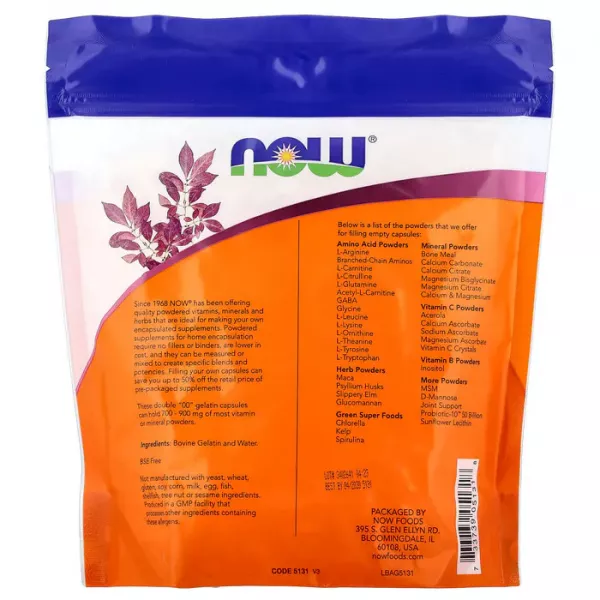 Now Foods Double "00" Gelatin Caps ������� ��������� �������, ����� 