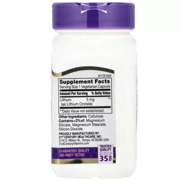 21st Century Lithium Orotate 5 mg ����������� ������� 
