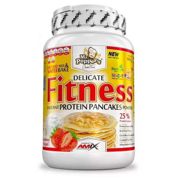 Amix Mr.Popper's Fitness Protein Pancakes Powder Strawberry Yogurt ����� ��� ��������� 