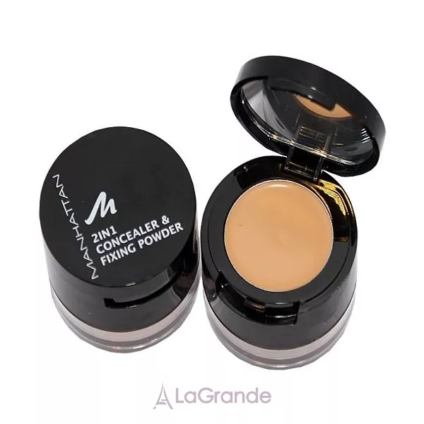 Manhattan 2 in 1 Concealer & Fixing Powder + Concealer Pinsel ����� � ��������� ��� ����