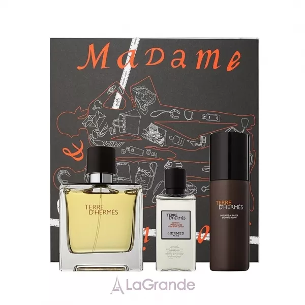 Hermes Terre D`Hermes Parfum ����� (��������������� ���� 75 �� + ������ ����� ������ 40 �� + ���� ��� ������ 50 ��)