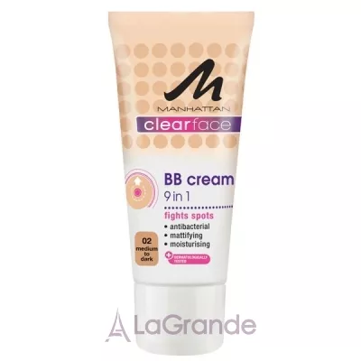 Manhattan Clear Face BB Antibacterial Cream 9 in 1 BB- 9  1
