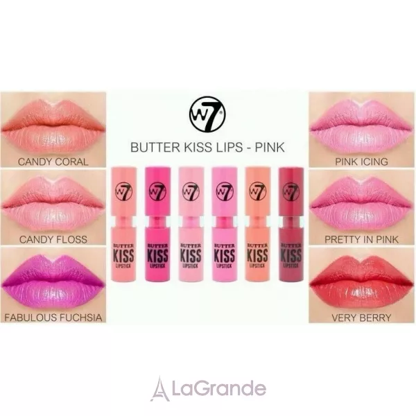 W7 Butter Kiss Lips Pink ������ ��� ���