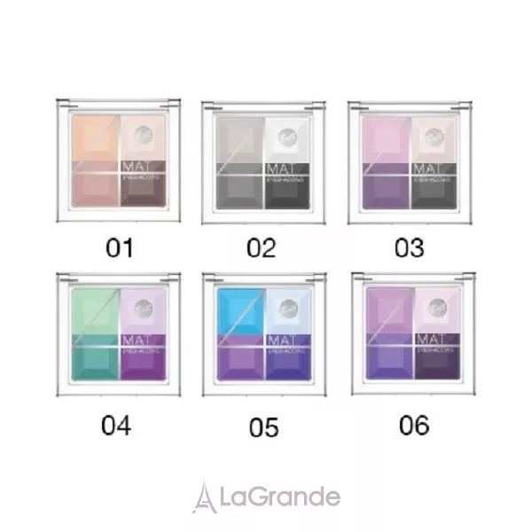 Bell Cosmetics 4 Mat Eyeshadows ���� ��� ��� ������������ �������