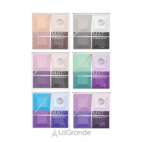  Bell Cosmetics 4 Mat Eyeshadows ���� ��� ��� ������������ �������