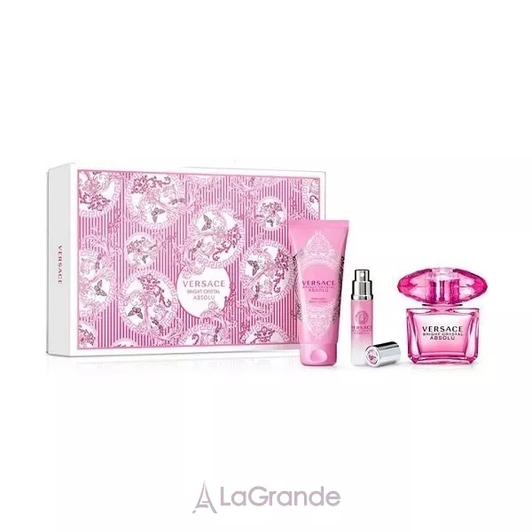 Versace Bright Crystal Absolu ����� (��������������� ���� 90 �� + ������ ��� ���� 100 �� + ��������������� ���� 10 ��)