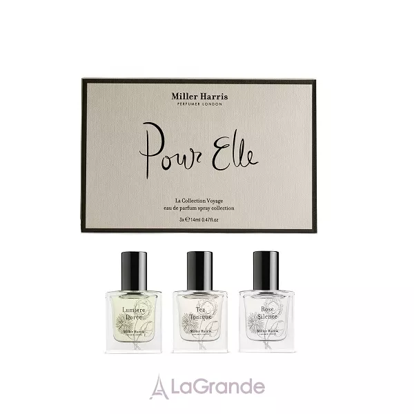 Miller Harris Le Collection Voyage Pour Elle ����� �������� (��������������� ����  Lumiere Doree 14 �� + ��������������� ���� Tea Tonique 14 �� + ��������������� ���� Rose Silence 14 ��)
