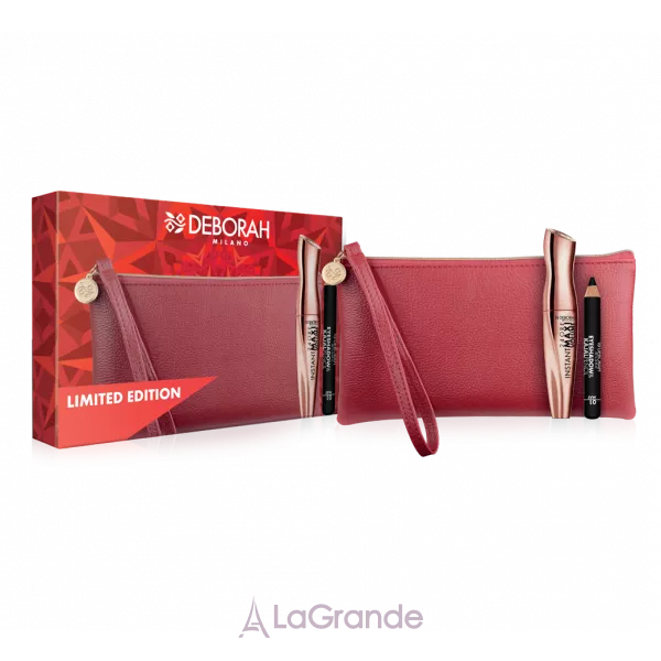 Deborah A Touch Of Red Pochette ����� (���� 24 Ore Instant Maxi Volume + ����-�������� Eyeshadow & Kajal Pencil 01 + ����������)