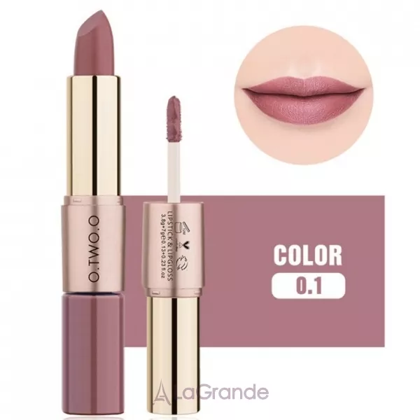O.TWO.O Move Heart Long-wearing 2-in-1 Matte Lipgloss & Lipstick ������� ������ � ����� ��� ��� 2�1