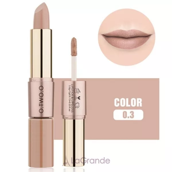 O.TWO.O Move Heart Long-wearing 2-in-1 Matte Lipgloss & Lipstick ������� ������ � ����� ��� ��� 2�1