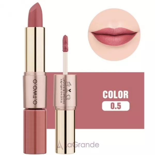 O.TWO.O Move Heart Long-wearing 2-in-1 Matte Lipgloss & Lipstick ������� ������ � ����� ��� ��� 2�1