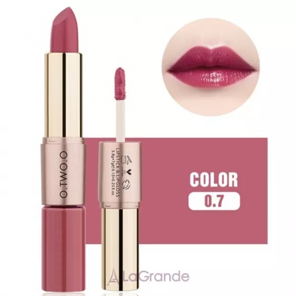 O.TWO.O Move Heart Long-wearing 2-in-1 Matte Lipgloss & Lipstick ������� ������ � ����� ��� ��� 2�1