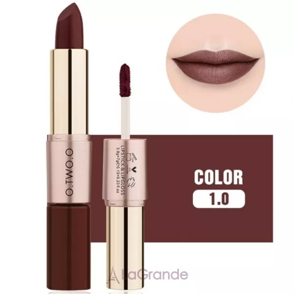 O.TWO.O Move Heart Long-wearing 2-in-1 Matte Lipgloss & Lipstick ������� ������ � ����� ��� ��� 2�1