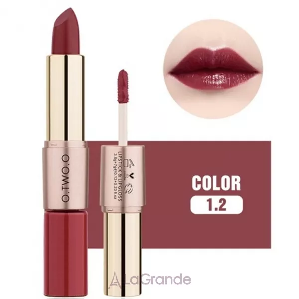 O.TWO.O Move Heart Long-wearing 2-in-1 Matte Lipgloss & Lipstick ������� ������ � ����� ��� ��� 2�1