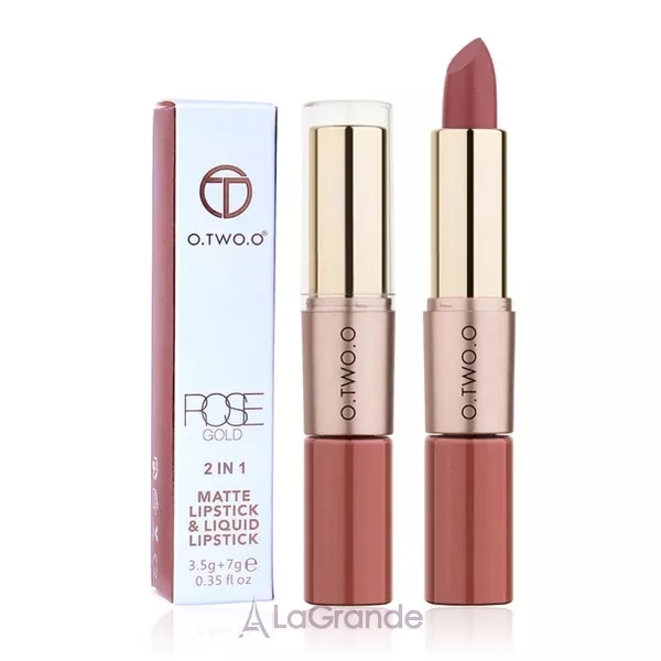 O.TWO.O Move Heart Long-wearing 2-in-1 Matte Lipgloss & Lipstick ������� ������ � ����� ��� ��� 2�1