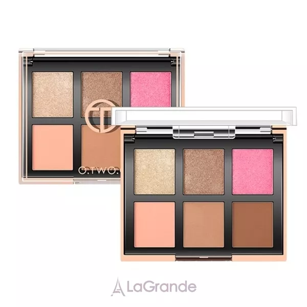 O.TWO.O 6 Color Eyeshadow + 2 Blush Face Palette ������� ����� � �����