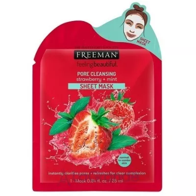 Freeman Feeling Beautiful Strawberry + Mint Sheet Mask  ,   , 