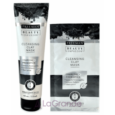 Freeman Beauty Infusion Charcoal + Probiotics Cleansing Clay Mask  ,  
