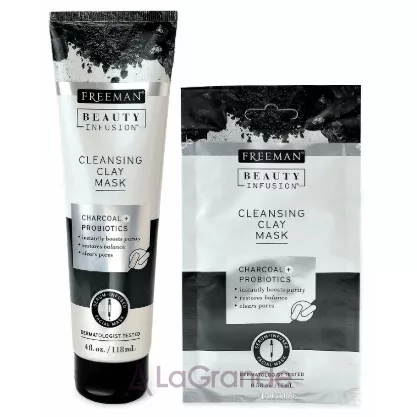 Freeman Beauty Infusion Charcoal + Probiotics Cleansing Clay Mask ����� ��������, ��������� 