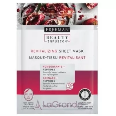 Freeman Beauty Infusion Revitalizing Sheet Mask Pomegranate + Peptides    