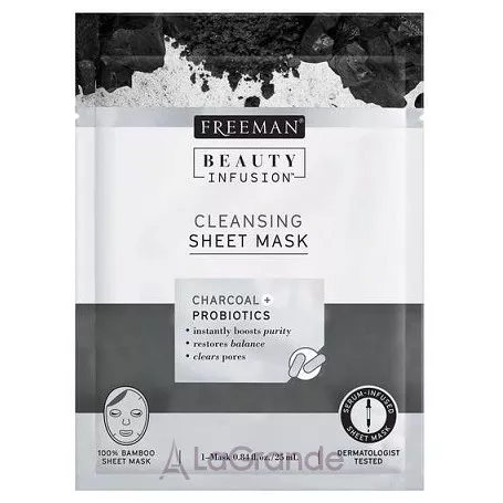 Freeman Beauty Infusion Cleansing Sheet Mask Charcoal + Probiotics �������� ��������� ����� 
