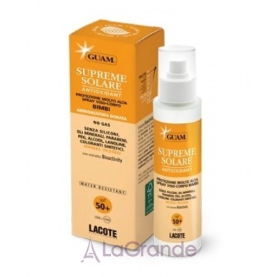 GUAM Supreme Solare Crema Viso-Corpo Spray Bimbi Protezione   c   SPF50+